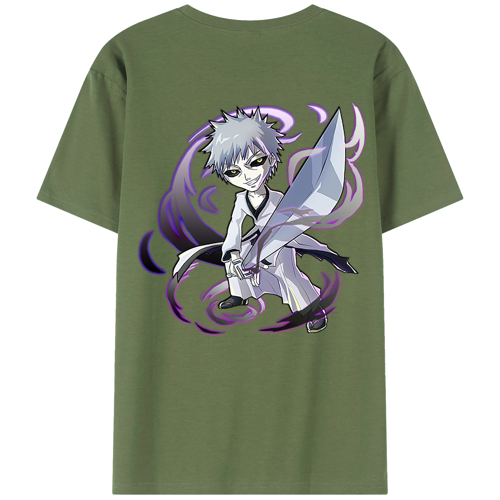 （画像用） ブリーチ 黒崎一護（くろさき いちご）BLEACH Kurosaki Ichigo 綿100％ メンズ半袖Tシャツ（バックプリント） 通気性